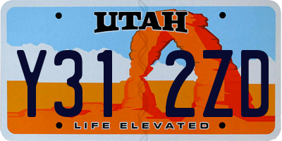 UT license plate Y312ZD