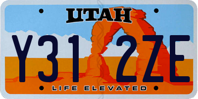 UT license plate Y312ZE