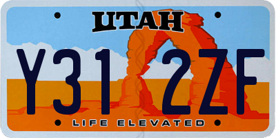 UT license plate Y312ZF