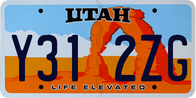 UT license plate Y312ZG