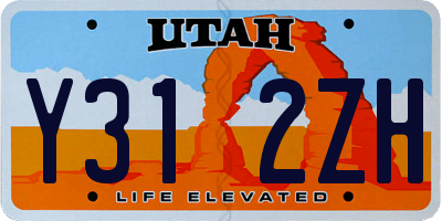 UT license plate Y312ZH