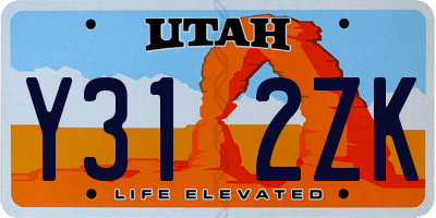 UT license plate Y312ZK