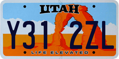 UT license plate Y312ZL