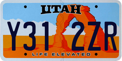 UT license plate Y312ZR