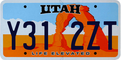 UT license plate Y312ZT