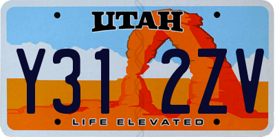 UT license plate Y312ZV