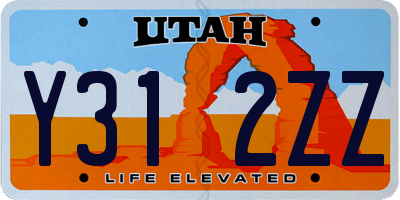 UT license plate Y312ZZ