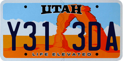 UT license plate Y313DA