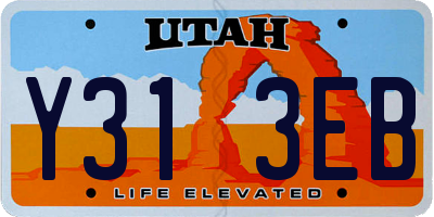 UT license plate Y313EB