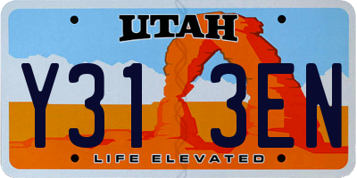UT license plate Y313EN
