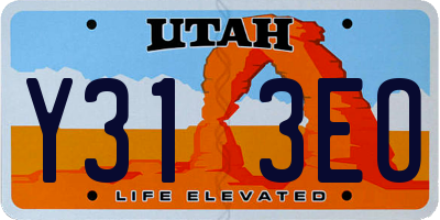 UT license plate Y313EO