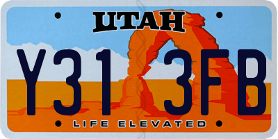 UT license plate Y313FB