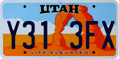 UT license plate Y313FX