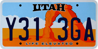 UT license plate Y313GA