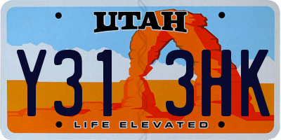 UT license plate Y313HK