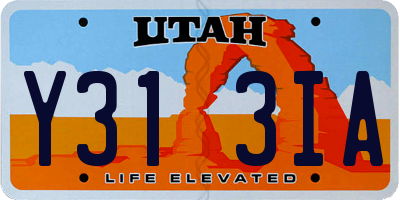 UT license plate Y313IA