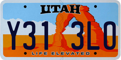 UT license plate Y313LO