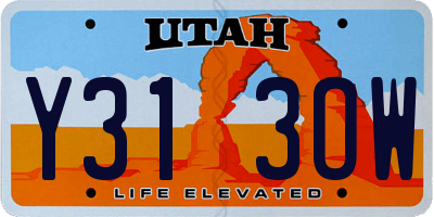 UT license plate Y313OW