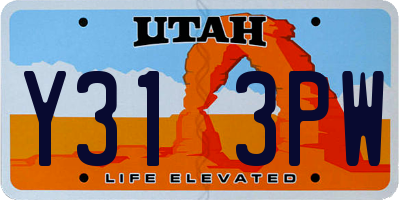 UT license plate Y313PW