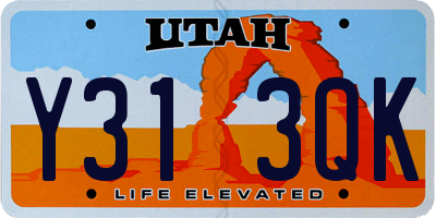 UT license plate Y313QK