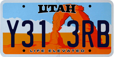 UT license plate Y313RB