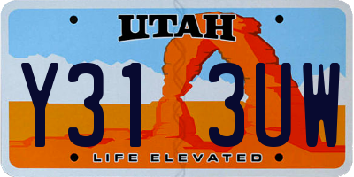 UT license plate Y313UW