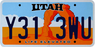 UT license plate Y313WU