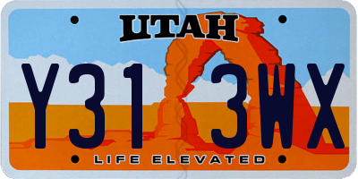 UT license plate Y313WX