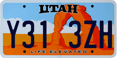 UT license plate Y313ZH