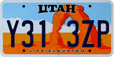 UT license plate Y313ZP