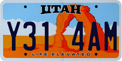 UT license plate Y314AM