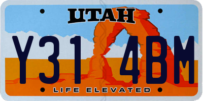 UT license plate Y314BM