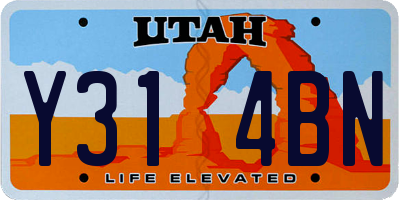 UT license plate Y314BN
