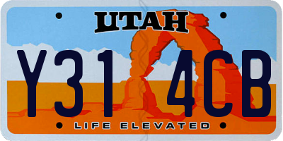 UT license plate Y314CB