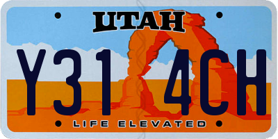 UT license plate Y314CH