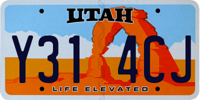 UT license plate Y314CJ