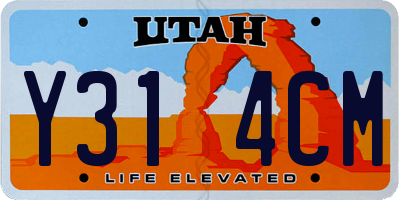 UT license plate Y314CM