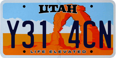 UT license plate Y314CN