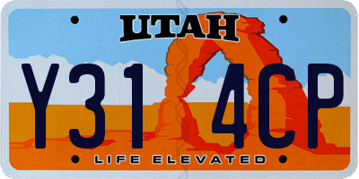 UT license plate Y314CP