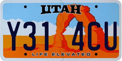 UT license plate Y314CU