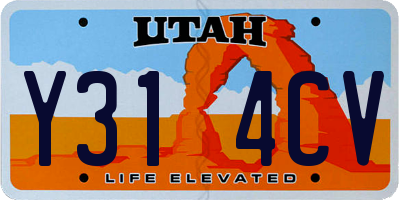 UT license plate Y314CV