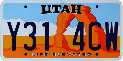 UT license plate Y314CW