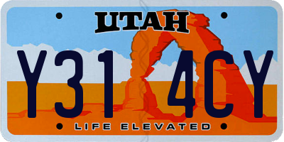 UT license plate Y314CY