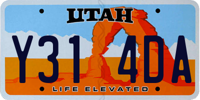 UT license plate Y314DA