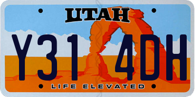 UT license plate Y314DH