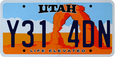 UT license plate Y314DN