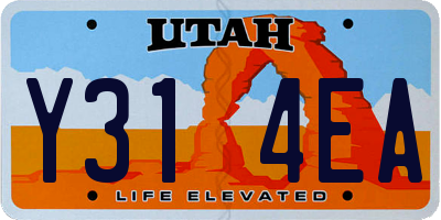 UT license plate Y314EA