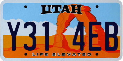 UT license plate Y314EB