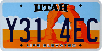 UT license plate Y314EC