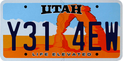 UT license plate Y314EW